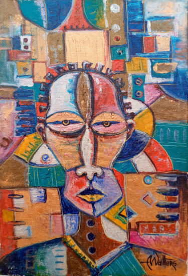 Painting titled "Self Portrait" by Angu Walters, Original Artwork, Acrylic