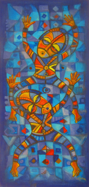 Schilderij getiteld "Dancers III" door Angu Walters, Origineel Kunstwerk, Acryl