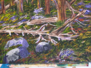 Painting titled "A Forest Floor" by Adele Steinberg, Original Artwork