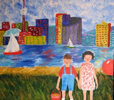 Painting titled "children at ward Is…" by Adele Steinberg, Original Artwork