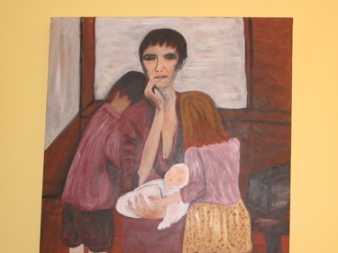 Painting titled "Mother and children" by Adele Steinberg, Original Artwork