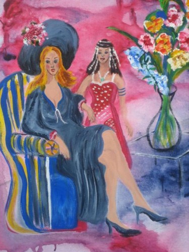 Painting titled "Ladies in Waiting" by Adele Steinberg, Original Artwork