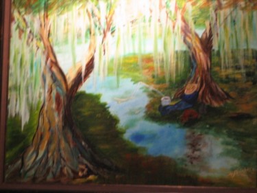 Painting titled "Gone Fishing" by Adele Steinberg, Original Artwork