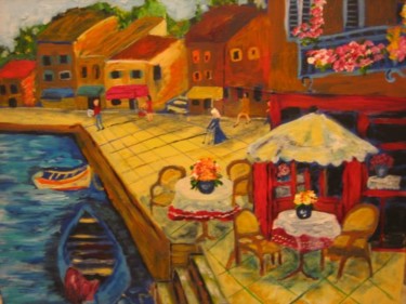 Painting titled "Porto Fino Italy" by Adele Steinberg, Original Artwork