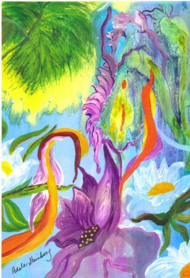 Painting titled "Hawaiin  Flowers" by Adele Steinberg, Original Artwork