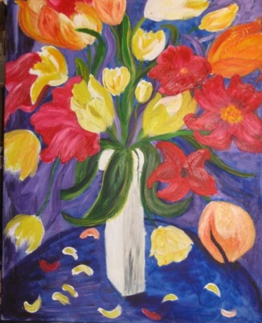 Painting titled "Burst of Colour" by Adele Steinberg, Original Artwork