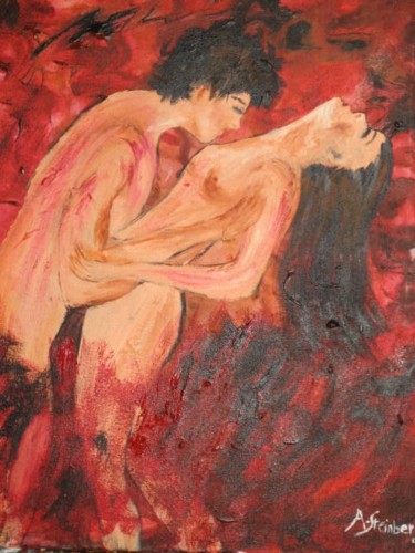Painting titled "The lovers" by Adele Steinberg, Original Artwork