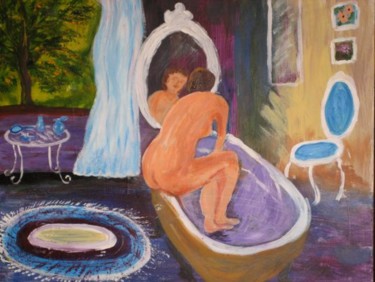 Painting titled "woman before the ba…" by Adele Steinberg, Original Artwork