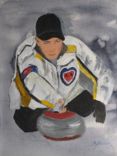 Painting titled "The Curler" by Adele Steinberg, Original Artwork