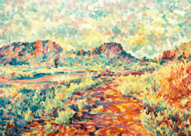 Painting titled "Landscape." by Liliya Chernaya, Original Artwork, Oil