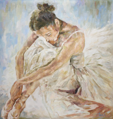 Schilderij getiteld "Ballerina Oil Paint…" door Liliya Chernaya, Origineel Kunstwerk, Olie