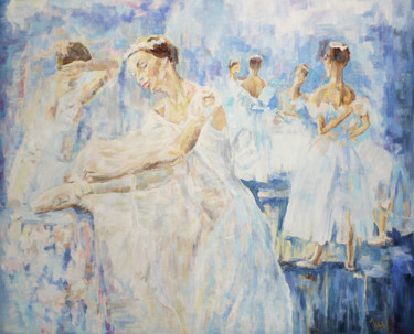Картина под названием "Ballerinas Signed H…" - Liliya Chernaya, Подлинное произведение искусства, Масло