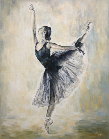 Ballerina Oil Painting on canvas Painting titled "Ballerina Oil Pain…" by Liliya Chernaya, Original Art, Oil