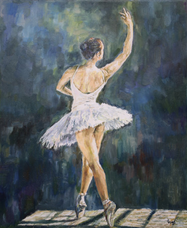 Schilderij getiteld "Ballerina  Oil Pain…" door Liliya Chernaya, Origineel Kunstwerk, Olie