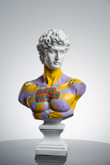 Sculpture titled "Acid Party David Ha…" by Dervis Yusuf Akdemir, Original Artwork, Resin