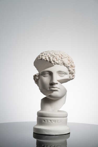 Sculpture intitulée "Psychopomp Hermes H…" par Dervis Yusuf Akdemir, Œuvre d'art originale, Plâtre