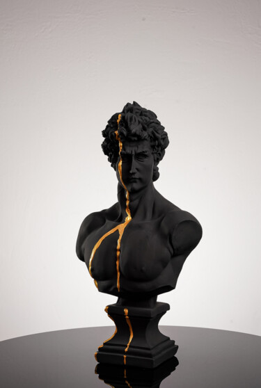 Sculpture titled "Golden Beauty David…" by Dervis Yusuf Akdemir, Original Artwork, Resin