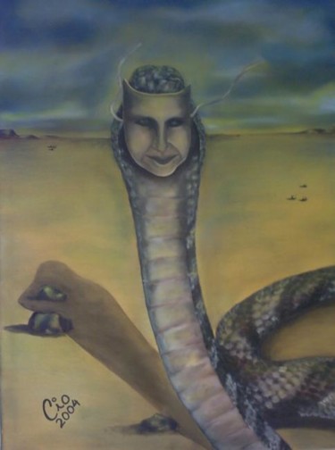 Painting titled "Secret Evil" by Visual Art Web, Original Artwork