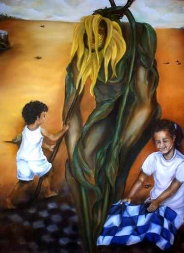 Painting titled "Garden's Angels (Ev…" by Visual Art Web, Original Artwork