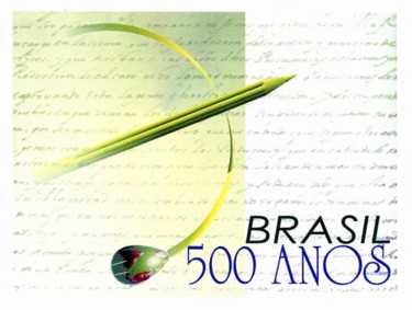 Digital Arts titled "Stamp 500th Brazil" by Visual Art Web, Original Artwork