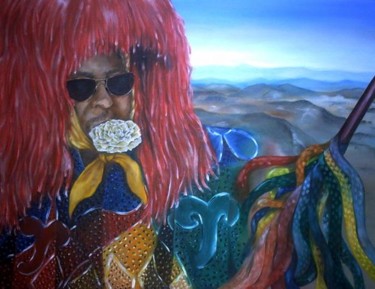Painting titled "Caboclo with Spear" by Visual Art Web, Original Artwork