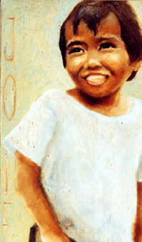 Schilderij getiteld "joie" door Elodie Studler, Origineel Kunstwerk