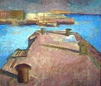 Painting titled "quai d'aran" by Elodie Studler, Original Artwork