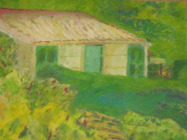 Schilderij getiteld ""Le bâtiment"" door Artcouleur S, Origineel Kunstwerk, Gouache