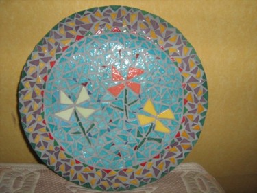 Sculpture intitulée "Assiette mosaïque" par Artcouleur S, Œuvre d'art originale