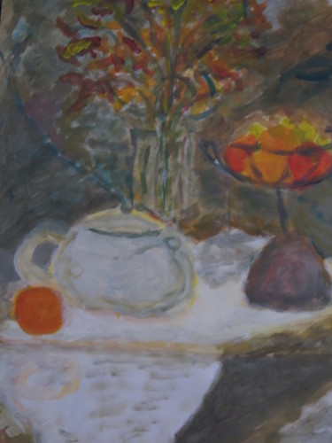 Peinture intitulée "Corbeille de fruits" par Artcouleur S, Œuvre d'art originale, Acrylique