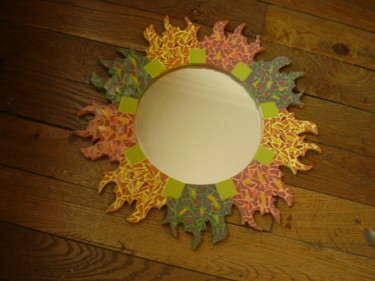 Sculpture intitulée "Miroir soleil en mo…" par Artcouleur S, Œuvre d'art originale, Objets