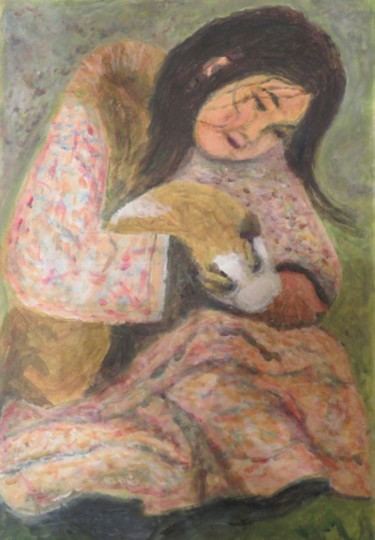 Pintura intitulada "Petite fille inuit" por Artcouleur S, Obras de arte originais, Acrílico