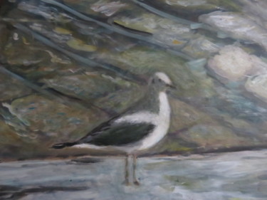 Painting titled "Mouette" by Artcouleur S, Original Artwork, Acrylic