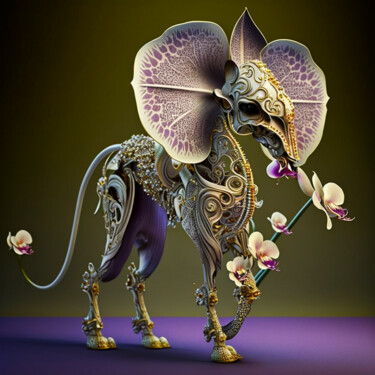 Artes digitais intitulada "Orchideus Elephantus" por Artcypia, Obras de arte originais, Imagem gerada por IA