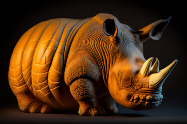 Arts numériques intitulée "Rhinomania  Cucurbi…" par Artcypia, Œuvre d'art originale, Peinture numérique