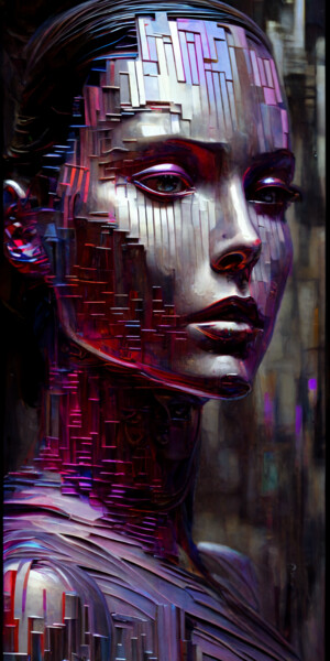 Digital Arts titled "Iron Cyborg 01" by Artcypia, Original Artwork, AI generated image