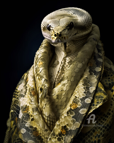 Digital Arts titled "Mister Snake" by Artcypia, Original Artwork, AI generated image