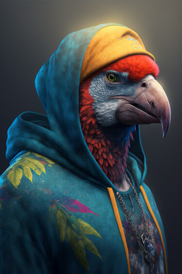 Digitale Kunst mit dem Titel "Parrot" von Artcypia, Original-Kunstwerk, KI-generiertes Bild