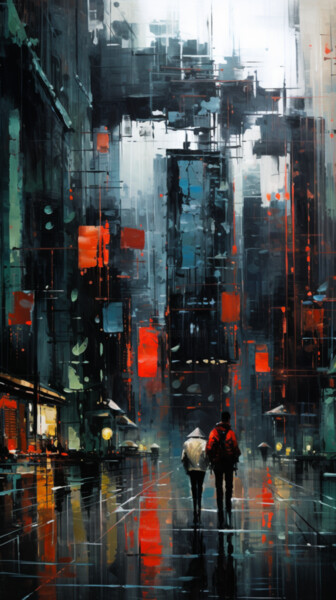 Digital Arts με τίτλο "Futurist City" από Artcypia, Αυθεντικά έργα τέχνης, Εικόνα που δημιουργήθηκε με AI