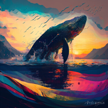 Digital Arts titled "Baleine Ballet" by Artcypia, Original Artwork, AI generated image