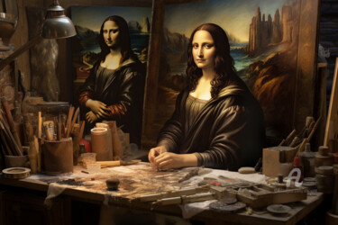 Arts numériques intitulée "Lisa de Vinci" par Artcypia, Œuvre d'art originale, Image générée par l'IA