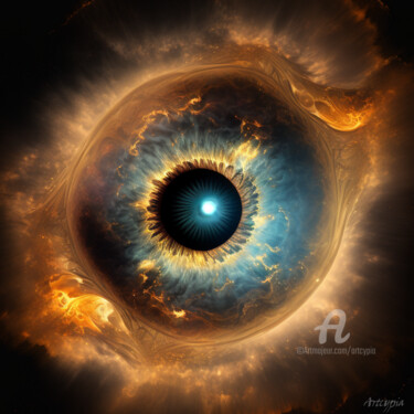 Arts numériques intitulée "Big Bang in the eye…" par Artcypia, Œuvre d'art originale, Image générée par l'IA