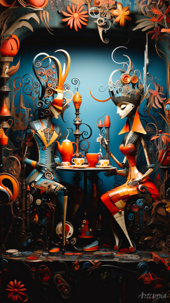 Arts numériques intitulée "Teatime" par Artcypia, Œuvre d'art originale, Image générée par l'IA