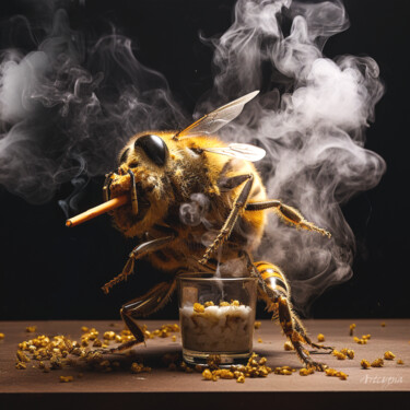 Arte digitale intitolato "Pause Cigarette" da Artcypia, Opera d'arte originale, Pittura digitale