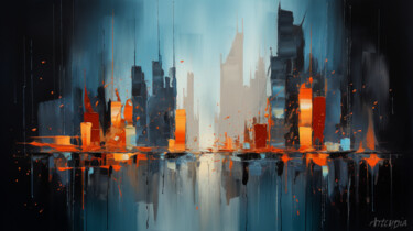 Digital Arts titled "Baie de New York 02" by Artcypia, Original Artwork, AI generated image