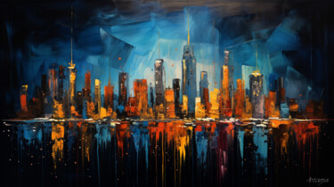 Digital Arts titled "Baie de New York 03" by Artcypia, Original Artwork, AI generated image