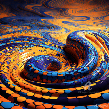 Digitale Kunst mit dem Titel "L'infini" von Artcypia, Original-Kunstwerk, Digitale Collage