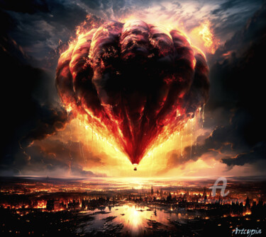Digital Arts titled "Armageddon Balloon" by Artcypia, Original Artwork, AI generated image