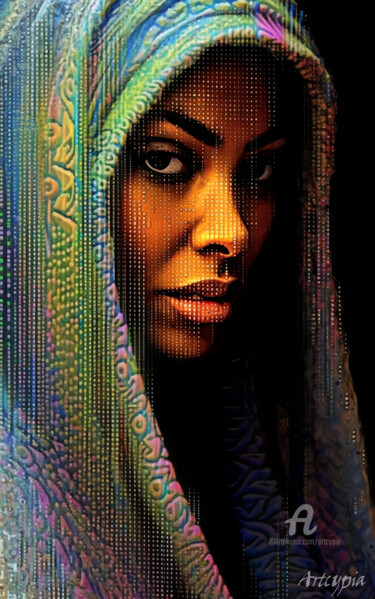 Digitale Kunst getiteld "Touareg Queen 01" door Artcypia, Origineel Kunstwerk, 2D Digital Work