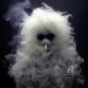 Digitale Kunst mit dem Titel "Smoggy Smoker" von Artcypia, Original-Kunstwerk, KI-generiertes Bild